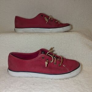 Sperry Red Canvas Sneakers Low-Top Casual